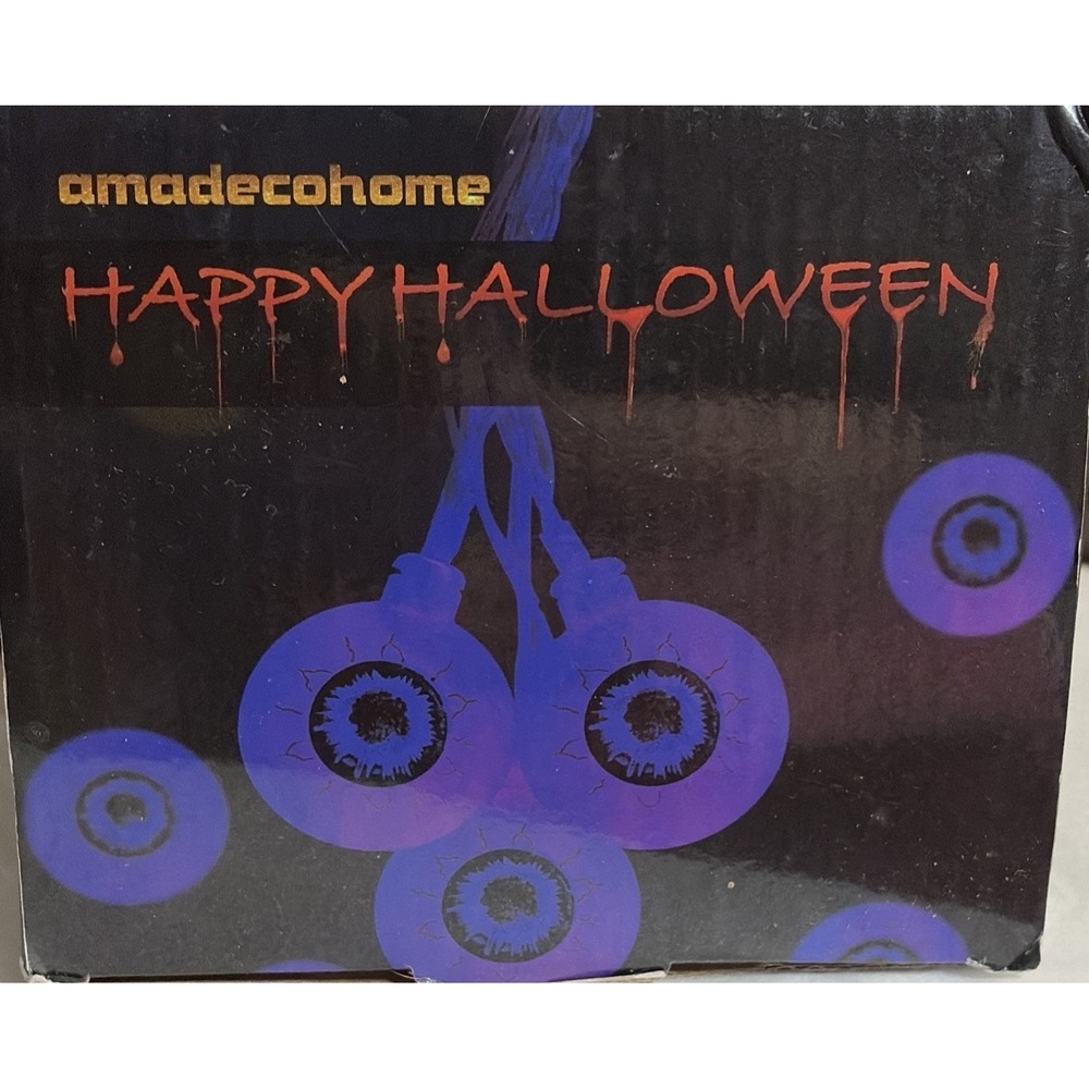 Pixfairy (30) Eyeballs Halloween String LED Lights Battery Remote 16.4 ft New - Picture 3 of 4